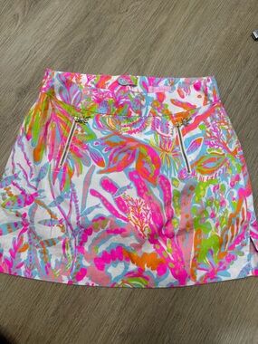 Lilly Pulitzer Marigold Floral Print Mini Skort — Pink, Green, Orange, Blue